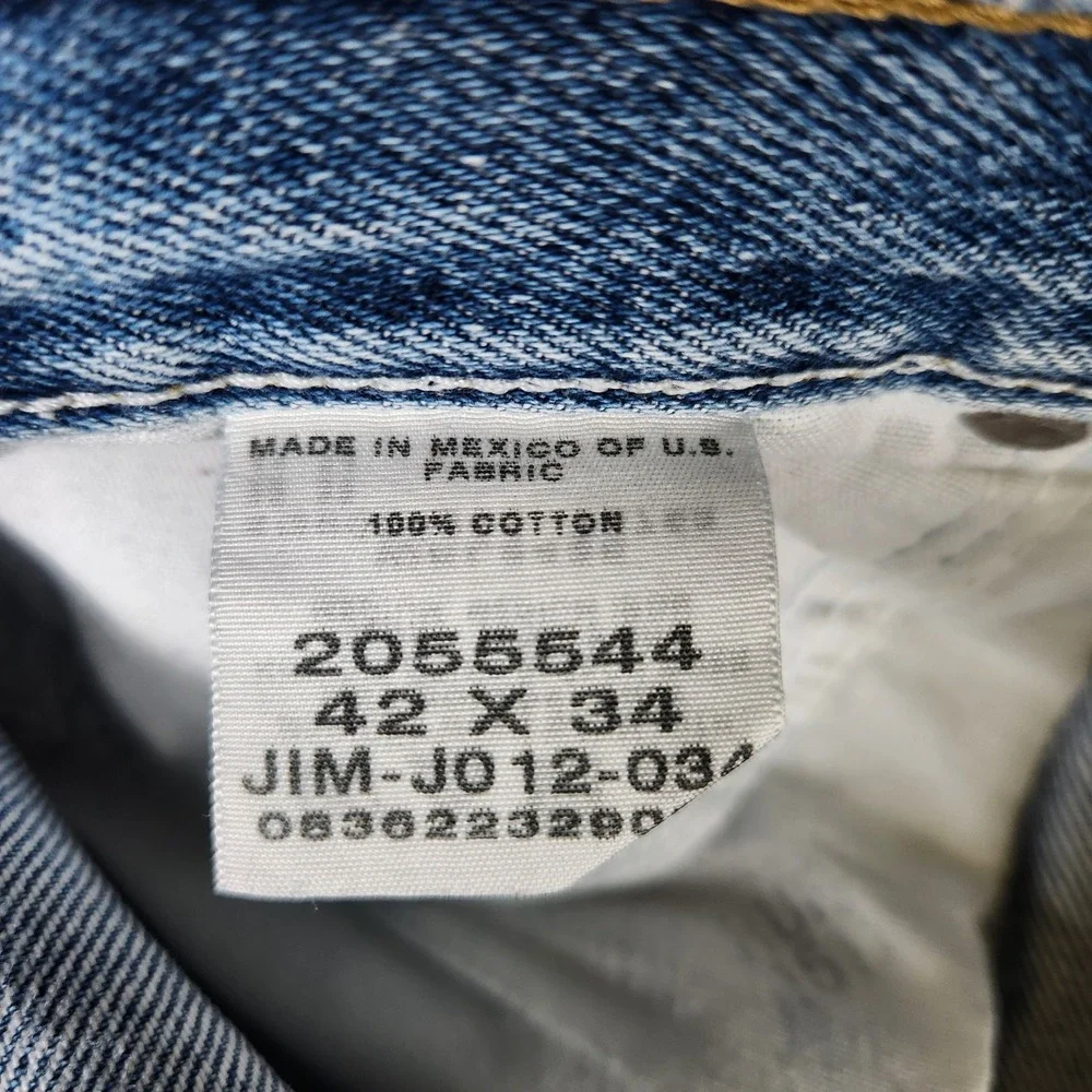 Lee Jeans Mens 42x34 Blue Denim Relaxed Fit‎ Classic Casual Pants
